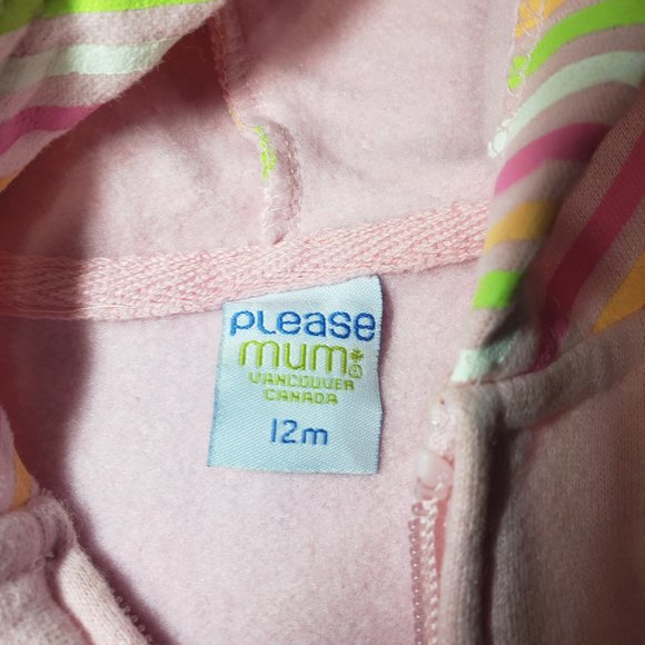 Hoodie Sweater Pink Heart Design Zip Up Please Mum 6-12m Brand New With Tags - Picture 8 of 9